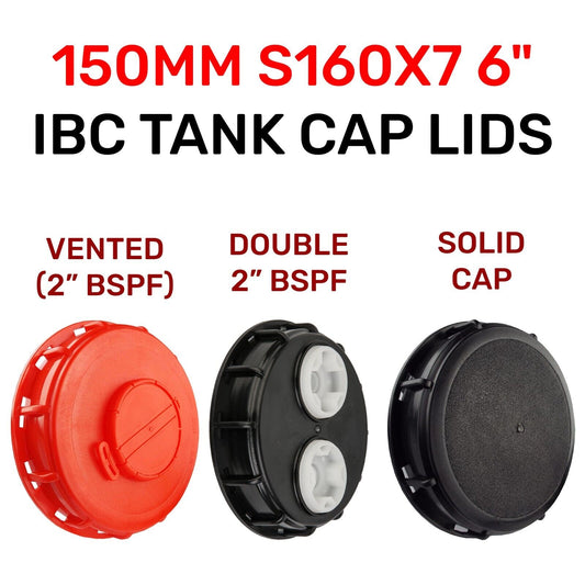 150mm S160X7 6" IBC Adapter 2" BSPF Blank Vent Top Fill Cap Oil Water Farm Tank