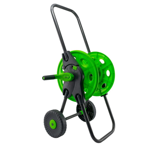 45m Lime Hose Cart, Free Standing Foldable Garden Reel