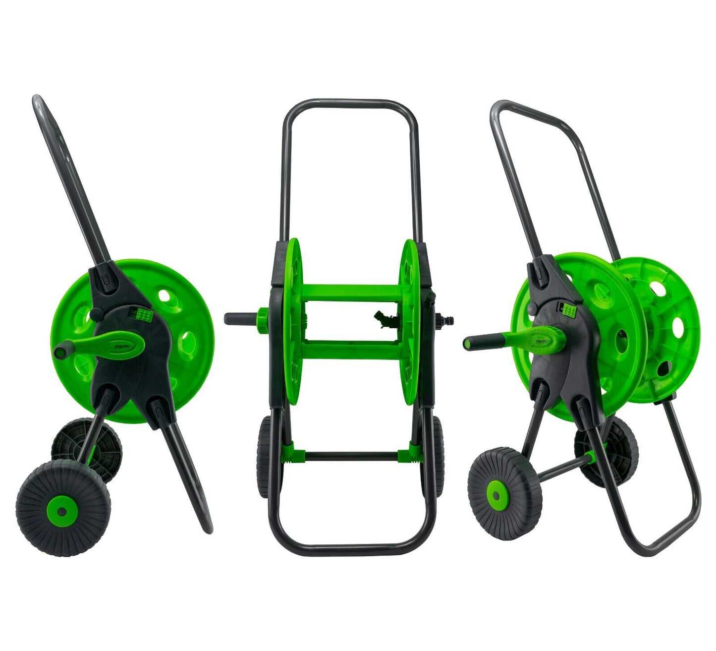 45m Lime Hose Cart, Free Standing Foldable Garden Reel