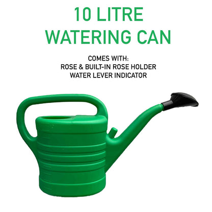 Watering Can With Rose Holder Garden Plants Indoor Outdoor Large 10L Litre