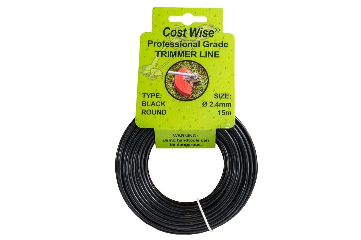 BLACK ROUND Strimmer Line, Strong 15M For Petrol Strimmers, up to 3MM THICK!