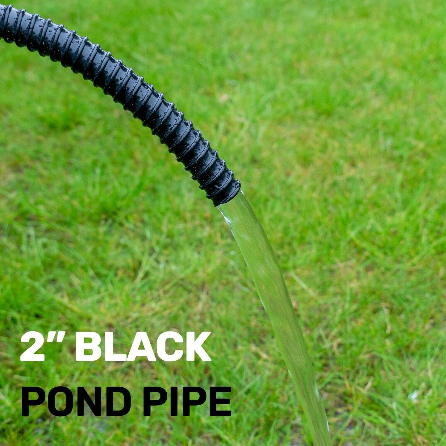 50MM (2") BLACK CORRUGATED FLEXIBLE POND HOSE PUMP GARDEN PIPE TUBE FISH MARINE