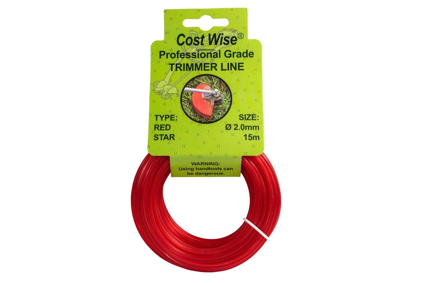 Red STAR Strimmer Line CORD Strong 15M For Petrol Strimmers , up to 3MM THICK!