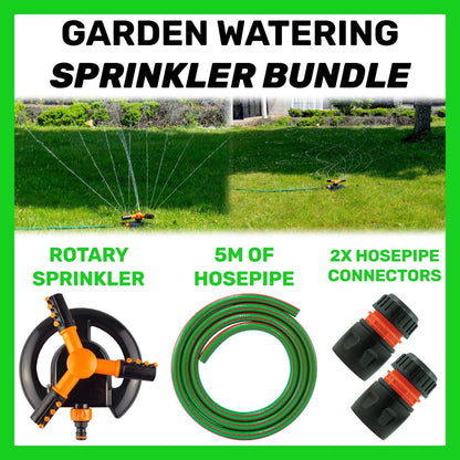 Automatic Garden Lawn Sprinkler Plants Water Spray Rotating Pipe Connection Kit