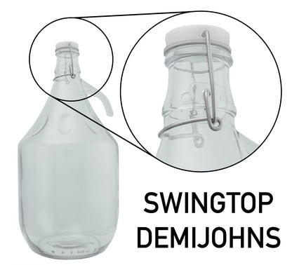 1 Gallon 5L GLASS DEMIJOHN Flip Top Cap Seals Home Brew Distilling Wine Making