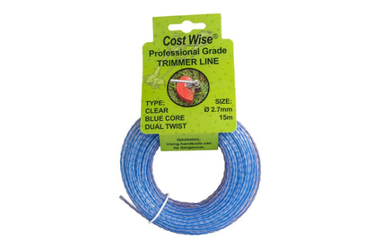 BLUE DUAL CORE TWIST Trimmer Line Strong 15M For Strimmers, up to 3MM THICK!