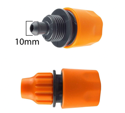 10mm Expanding Hose Tube Repair Replacement Click-lock Hose Connector, Pack of 2