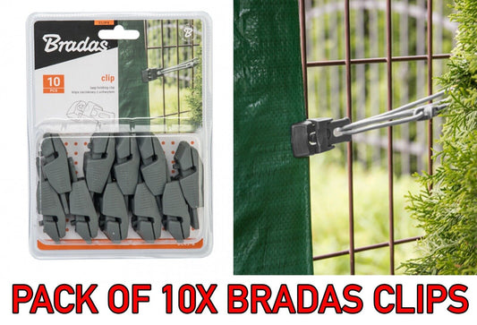 10x BRADAS Tent, Tarpaulin & Groundsheet Fastening Clips, Heavy Duty & Windproof