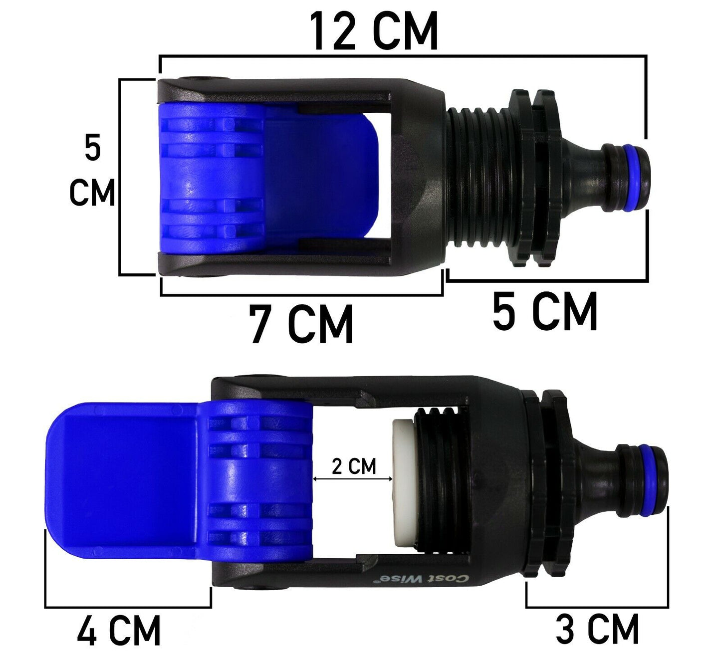 Kitchen Tap Connector to Garden hose Adaptor, Hozelock compatible - BLUE