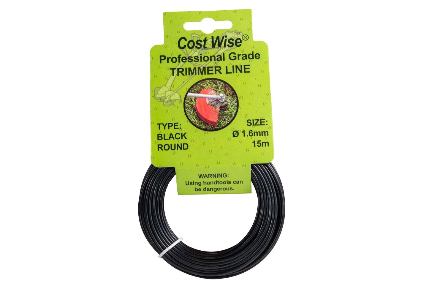 BLACK ROUND Strimmer Line, Strong 15M For Petrol Strimmers, up to 3MM THICK!