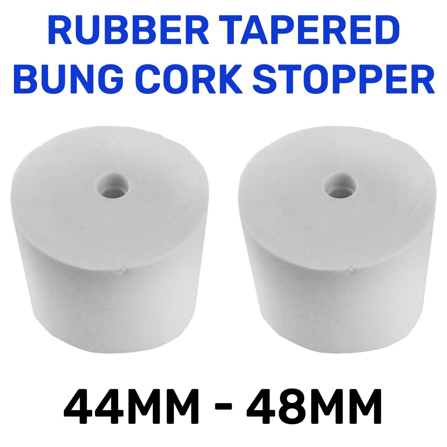 44mm - 48mm Rubber Tapered Bung Cork Stopper Demijohn Carboy, Wine Beer Brewing