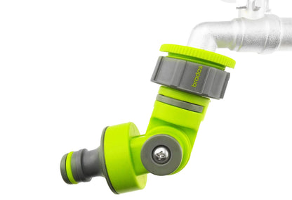 Adjustable Angle Garden Tap Connector, Lime