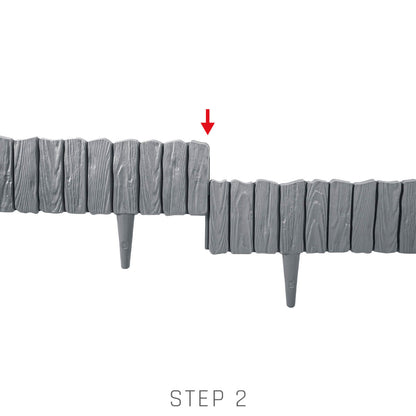 Black Wood Texture Palisade Lawn Edging, 2.32m