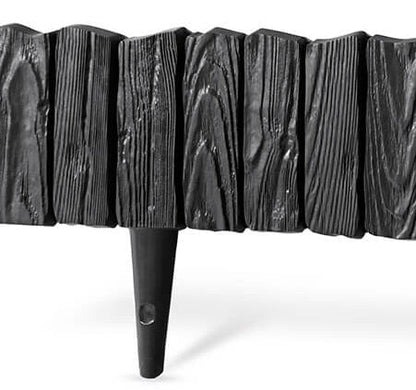 Black Wood Texture Palisade Lawn Edging, 2.32m