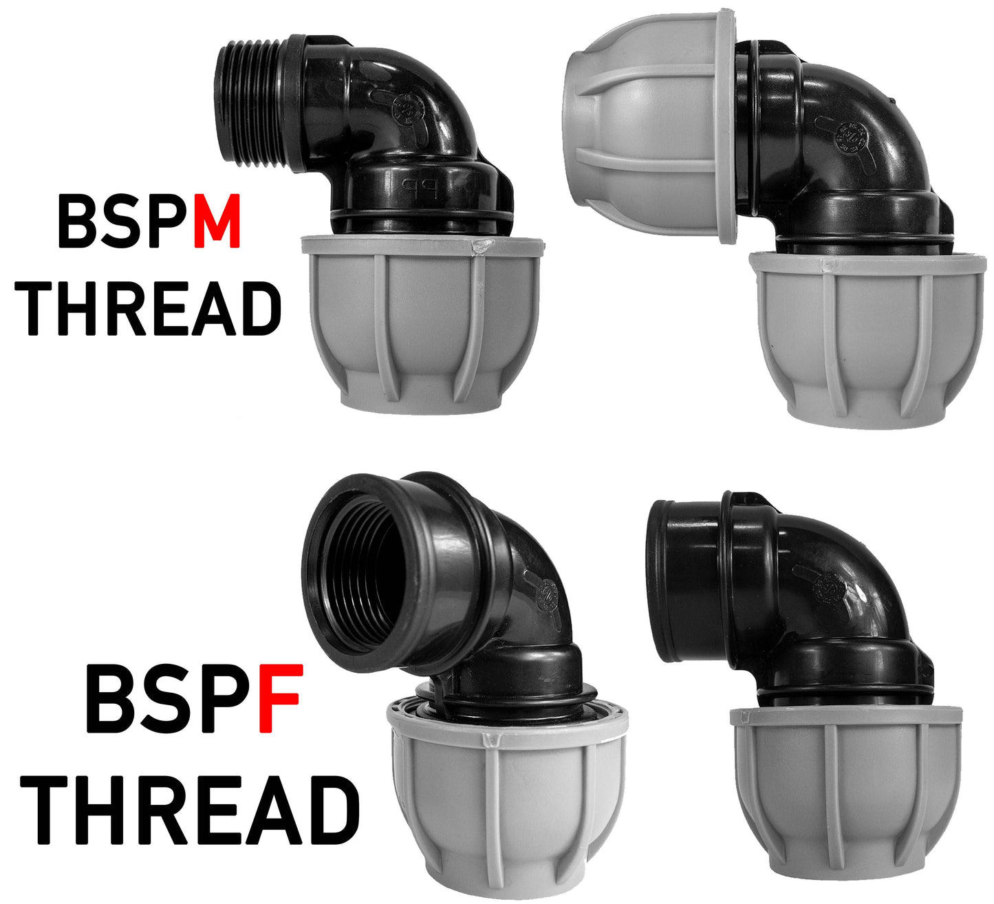 MDPE Pipe Elbow Compression Fittings